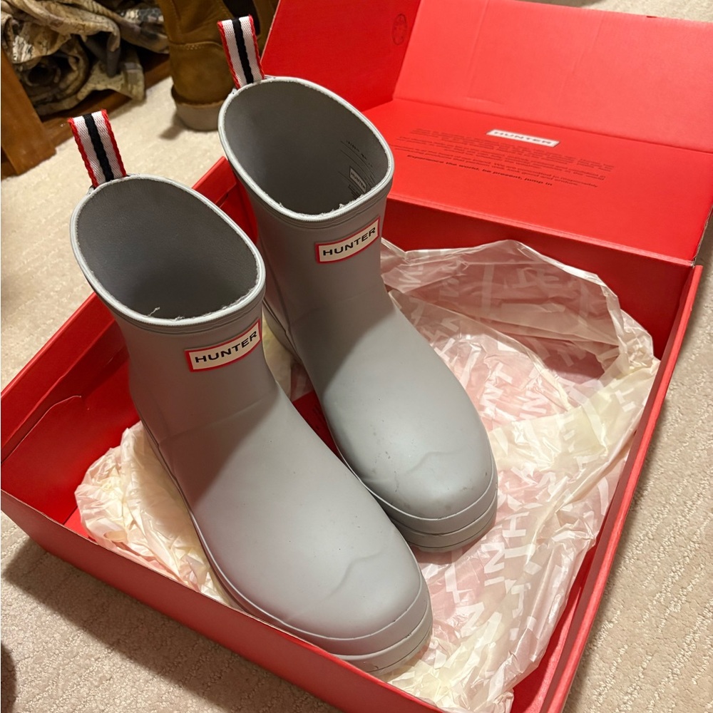 Hunter Light Gray Short Boots Women's PLAY™ Short Rain Boots